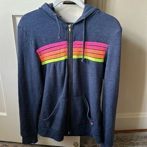 AVN zip up iconic stripe hoodie